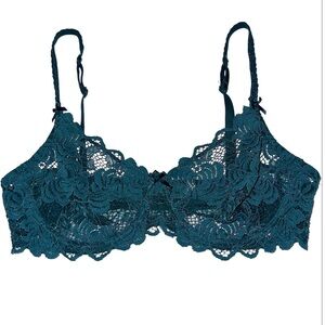 Adore Me Sheer Lace Teal Underwire Bra